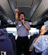 President McCormick on a faculty bus tour
