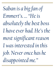 Saban is a big fan of Emmert's.  'He is absolutely the best boss I have ever had. He's the most significant reason I was interested in this job. Never once has he disappointed me.'