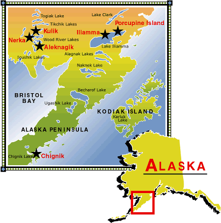 Map of UW's six Alaska field stations